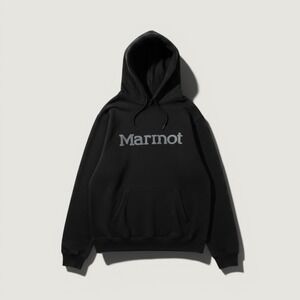 Marmot Hoodie Pullover Logo Graphic Black XL